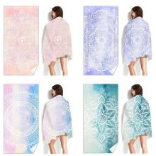 Custom digtal printed 100% microfiber beach towels