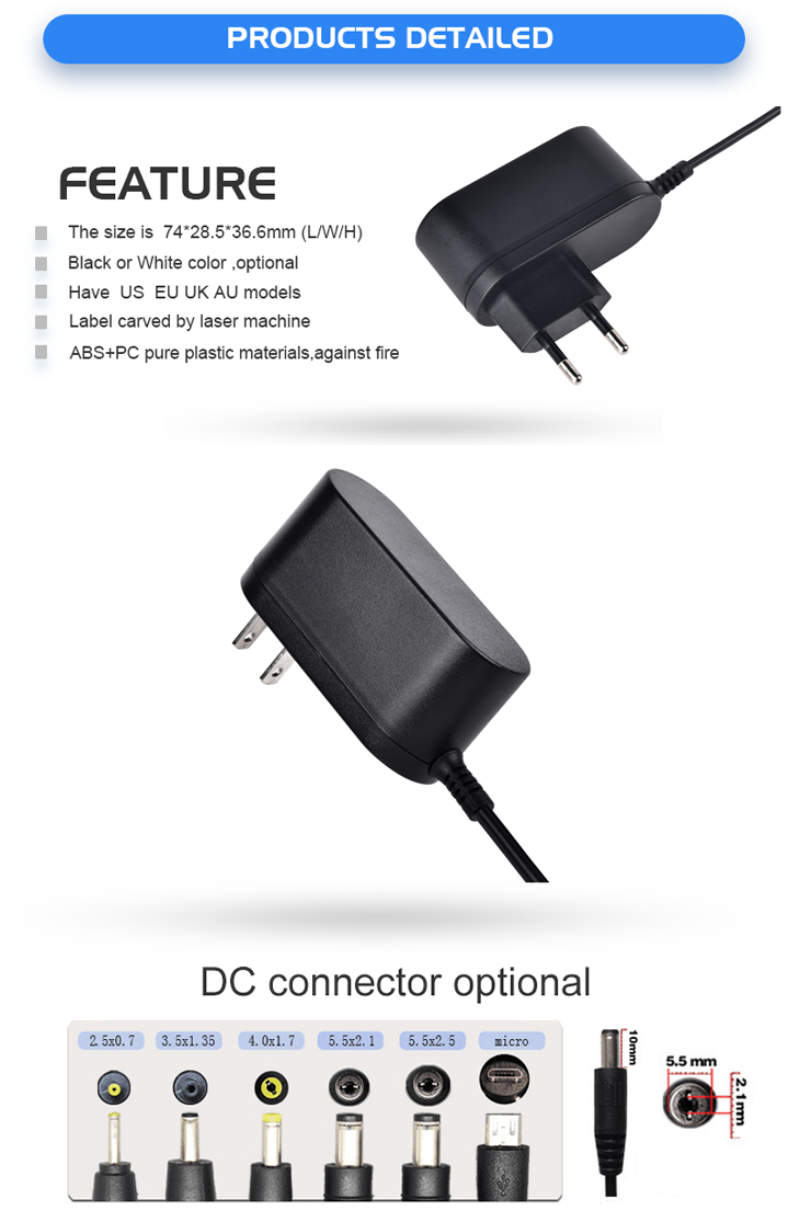 12v 1.5a power adapter US EU European UK AU models with UL TUV CE RCM approved