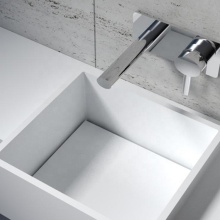 Big Size Solid Surface Bathroom Wall Hung Wash Basin F6 - Newest Design Stone Wash Basin