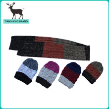 USA New Arrival Unisex Acrylic Knitted Winter Hat Scarf sets