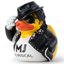Michael Jackson Duck Figurine, White Glove Design with Rhinestones, Decorative Collectible, 3.14 x 2.75 x 2.75 inches