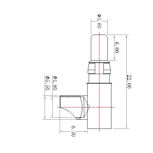 CP11M-2RX 2 POWER PIN RIGHT ANGLE SOLDER MALE CONTACT(work in coaxial) 