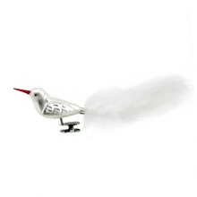 Artdargon professional christmas tree feather tail glass white bird ornaments