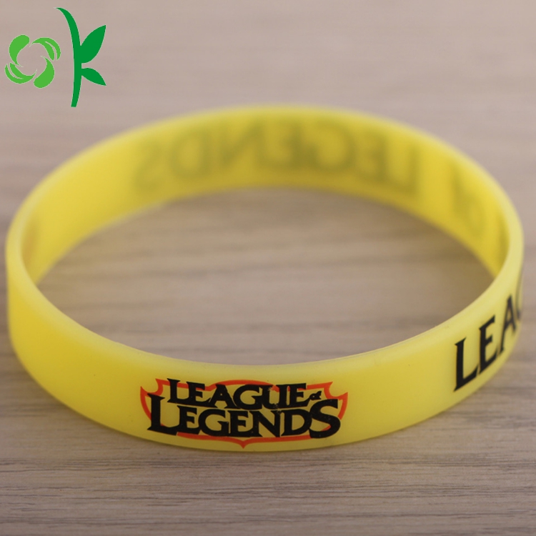 yellow printed silicone bracelet