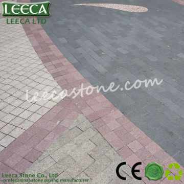 Fired granite paving stones on net