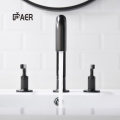 Modern Matte Black Three Holes Brass Faucet