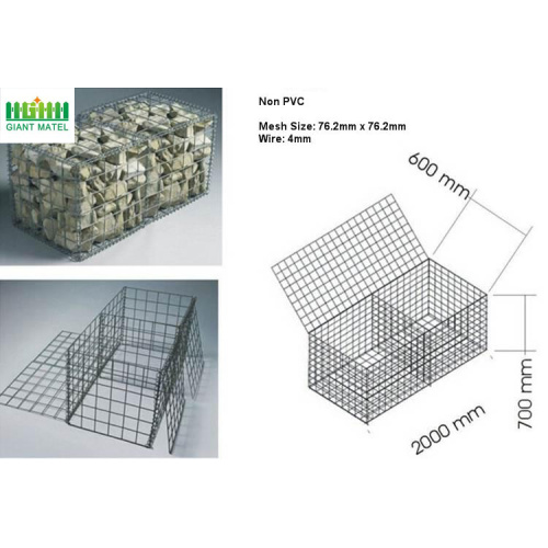 Keranjang Dip Galvanized Welded Gabion Box Mesh Basket