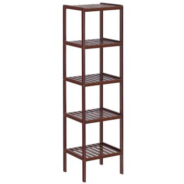 5-Tier Multifunctional Brown Bamboo Storage Rack