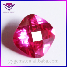 Sharp Bottom Faceted Cushion Corundum Material Lab Created Ruby Corundum Gemstone