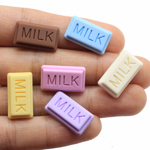 20 MM Leuke Pastel Chocolade Chunk Bar Miniatuur Poppenhuis Voedsel Hars Plaksteen Cabochons Kawaii Zoete Snoep Ornamenten Sieraden DIY