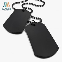 Customized Metal Blank Dog Tag, Enamel Plated Black and Nickel Tag