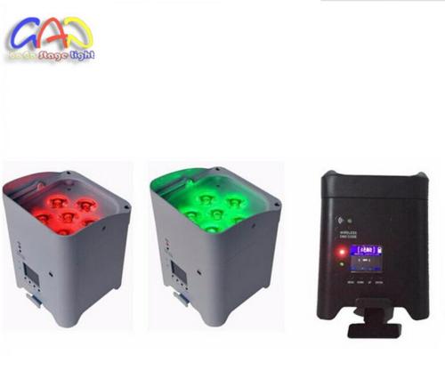 Wireless DMX Battery LED PAR Can Slim Stage 6PCS*18W RGBWA+UV Emitting Color LED Flat PAR