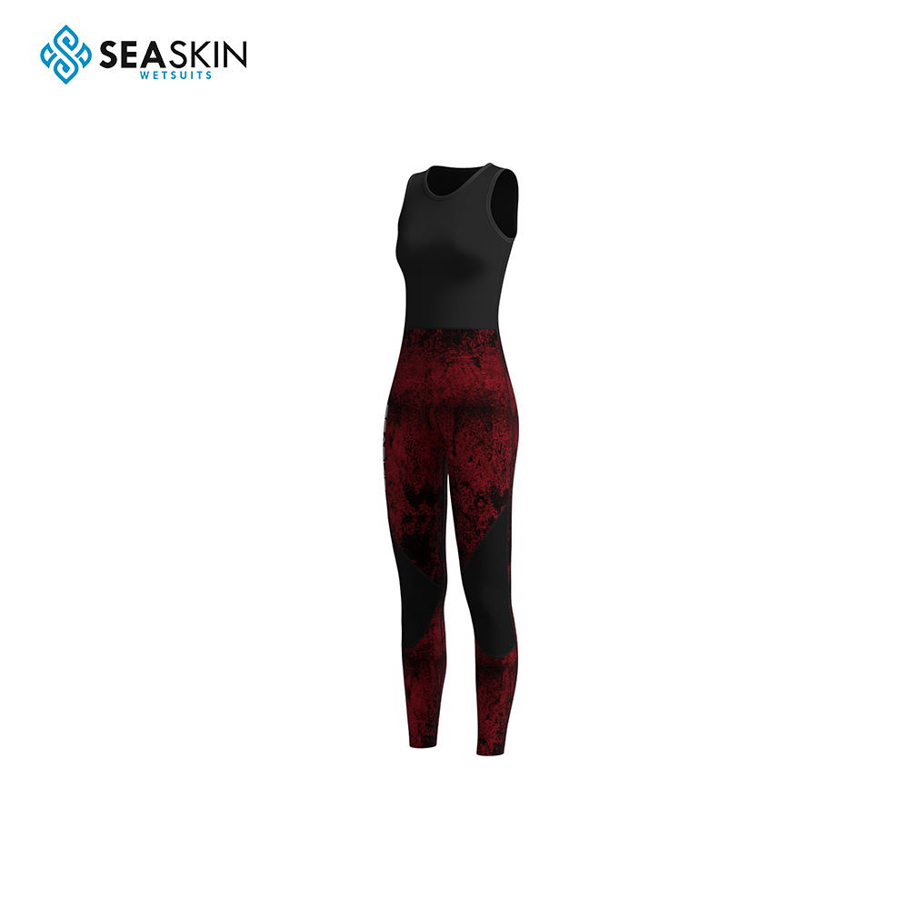 Ladies Seaskin Red Camo Two Pieces Spearfishing Wetsuits