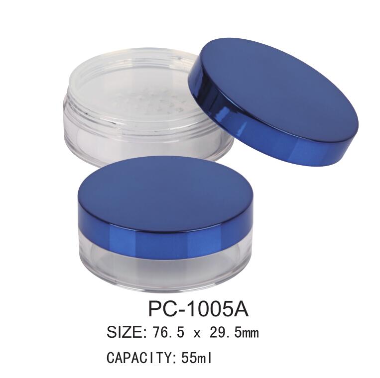 55ml Round Plastic Cosmetic Loose Powder Jar PC-1005A