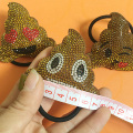 Brown Leather Rhinestone POOP Love Kiss Smile Hair Ornaments