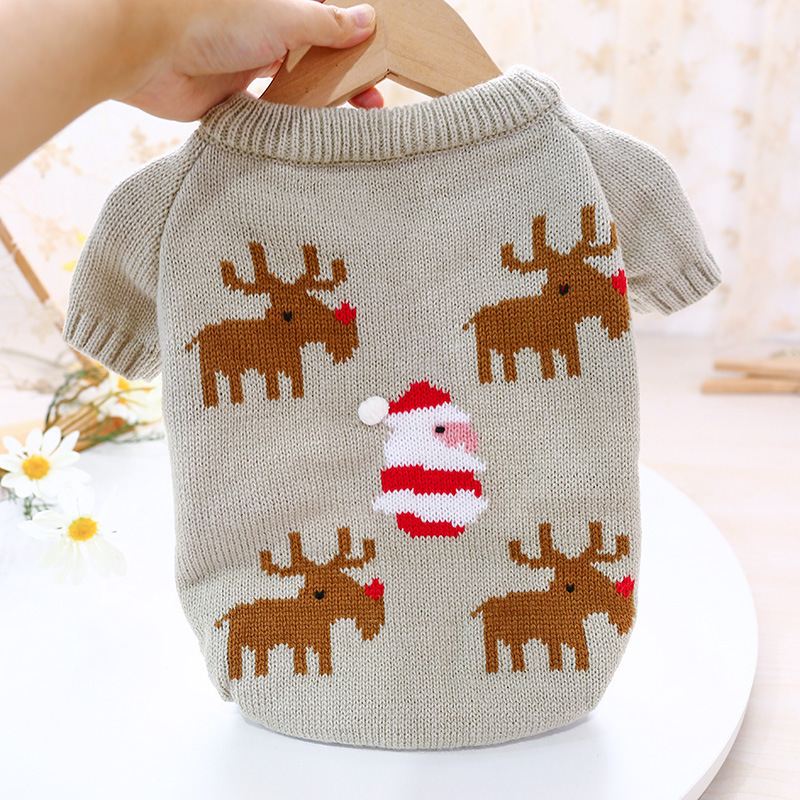 French Bulldog Autumn and Winter New Christmas Sweater Elk Sweater Corgi Dog Clothing Fat Dog Clothes