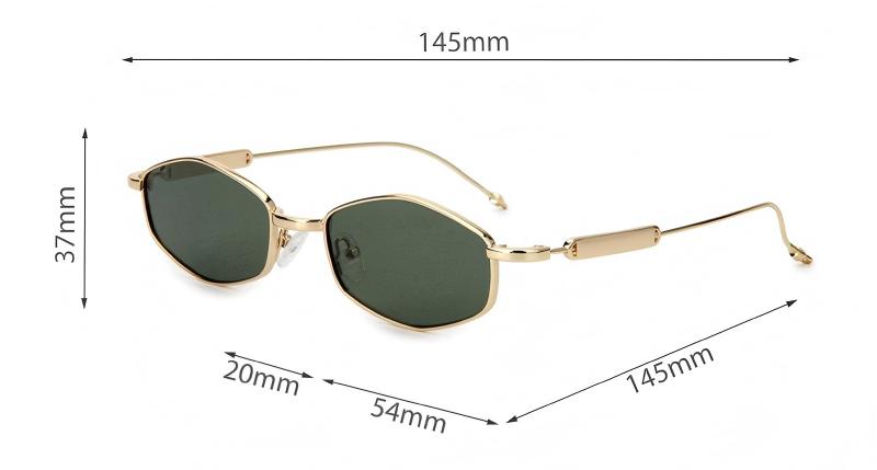 Mellume Geometric Polygon Bold Fashion Metal Polarized Sunglasses ME2129-size Mellume Geometric Polygon Bold Fashion Metal Polarized Sunglasses ME2129-size