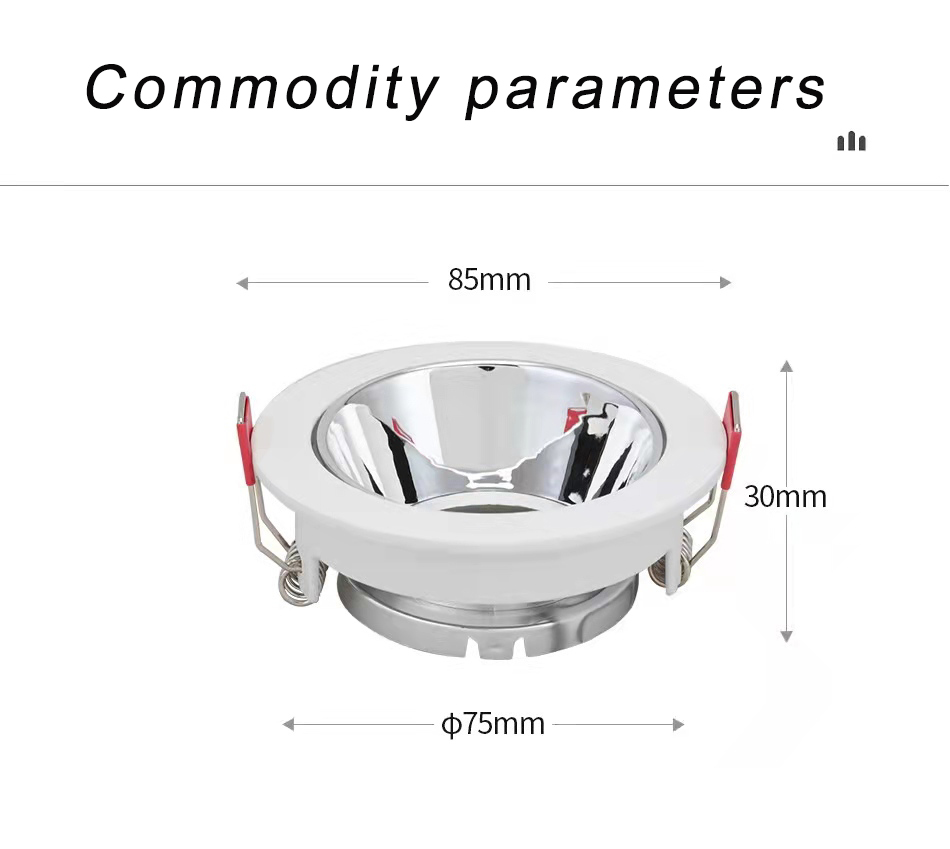 Medium and low style round fixed recessed ceiling frame apply to Gu5.3 Gu10 Mr16 Led ceiling Spotlight