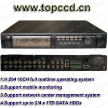 H.264 16CH CCTV full realtime stand alone DVR,support remote mobile phone monitoring,network center management system