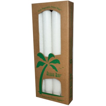 Palm Wax Unscented White Taper Candles