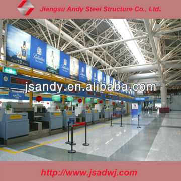 Airport terminal steel space structure for design