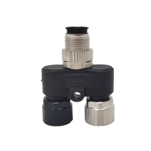 Female to Male 4-pole M12 Y Connector