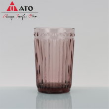 350ml Milk Coffee Embossed Tumbler Beverage Glass Cups