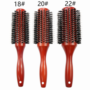 Premium Wooden Round Brush with Boar Bristles