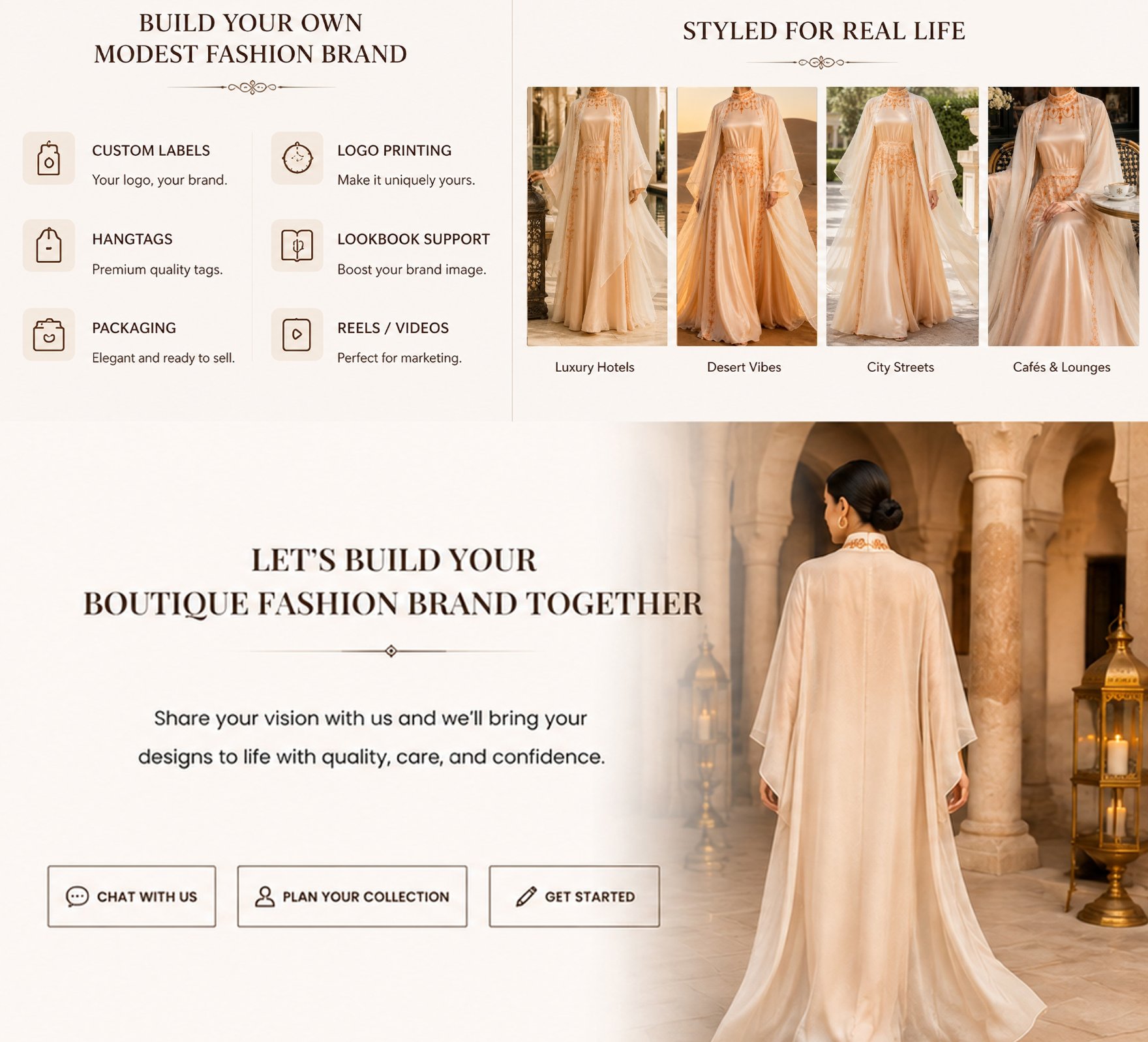 یک ظاهر طراحی برچسب خصوصی شنل دوزی شامپاین champagne embroidered cape abaya private label styling