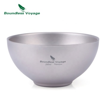 Boundless Voyage 260ml Titanium Double-Wall Bowl - Ultralight Durable Camping Tableware