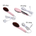 Cheveux tout droit rose électrique peigne lisseur fer brosse