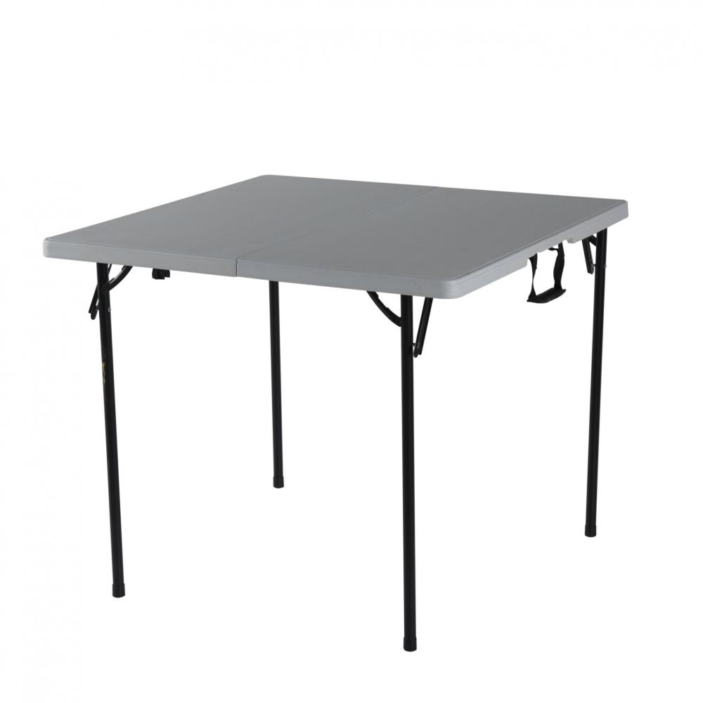 3-foot square fold in half white plastic table