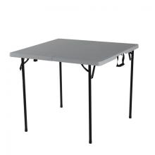 3-foot square fold in half white plastic table