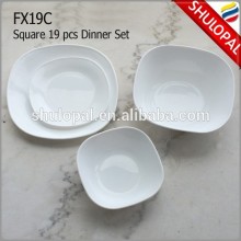 Opal Glass Dinnerware Set 19pcs Square Opal Dinner set