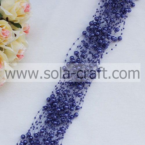 Παραλλαγές Violet Blue Wire Pearl Beaded Chains με 3 + 8MM χάντρες