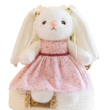 Children Girls' Sleepy Bunny Rabbit Plush Doll Toy with Nightgown
