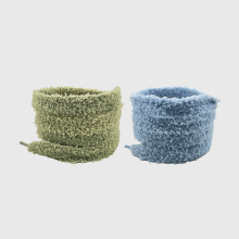 Wholesale 22mm Fuzzy Wide Polyester Shoelaces for Sneakers and Dunks