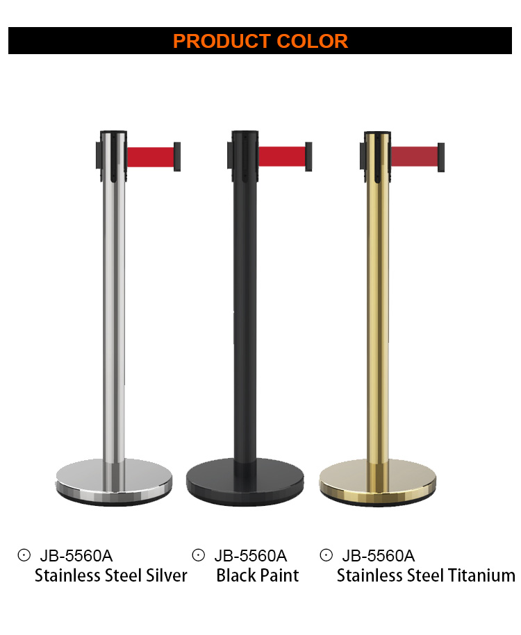 Hot Sell Public Safety 2M Crowd Control Barrier Stanchions Queue Retractable Belt Barrier