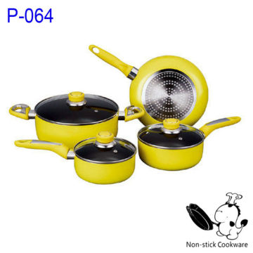 7 pcs ceramic coaitng Teflon non-stick cookware set