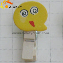 2015 new Surprising QQ expressions silk screening wood clips