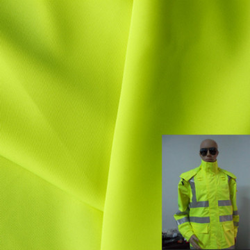 dyed 100% polyester fluorescent yellow fabric