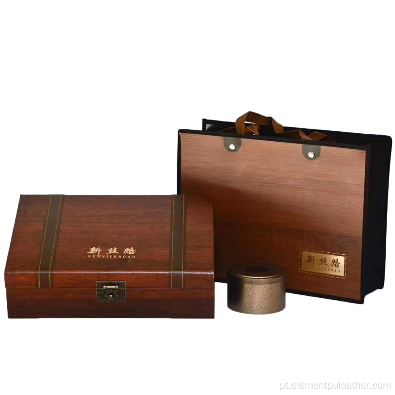 Papel de couro sintético Papel de madeira para caixa de chá