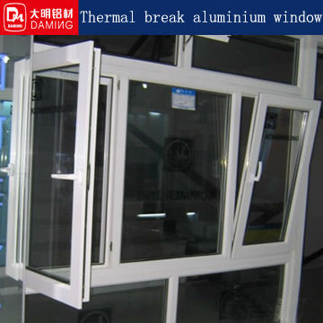 powder coated painting Heat Insulation Aluminum Casement Windows thermal break system