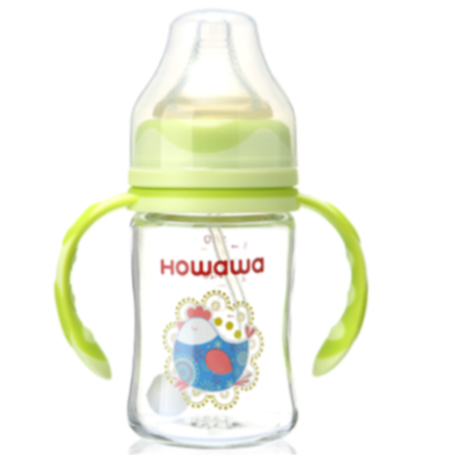 Spädbarn matande glasflaska med handtag 10oz