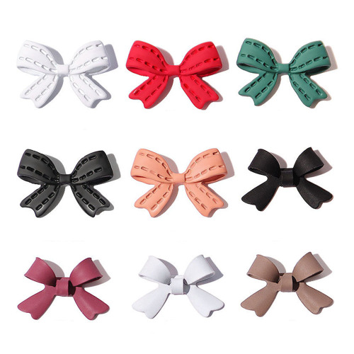 Charms colorati Bowknot in lega di Zice per portachiavi fai da te che fanno accessori per gioielli con collana con nodo a fiocco smaltato