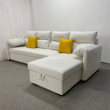 L-Shaped Sectional Sofa with Storage: Customized Color Modular Sofa with Variable Bed