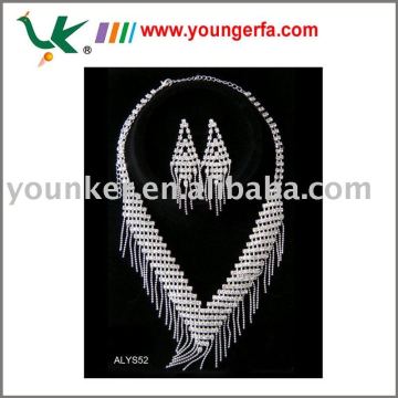 Silver Plated .Bridal Rhinestone Jewelry Set