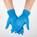 Guantes de nitrilo azul guantes de examen médico