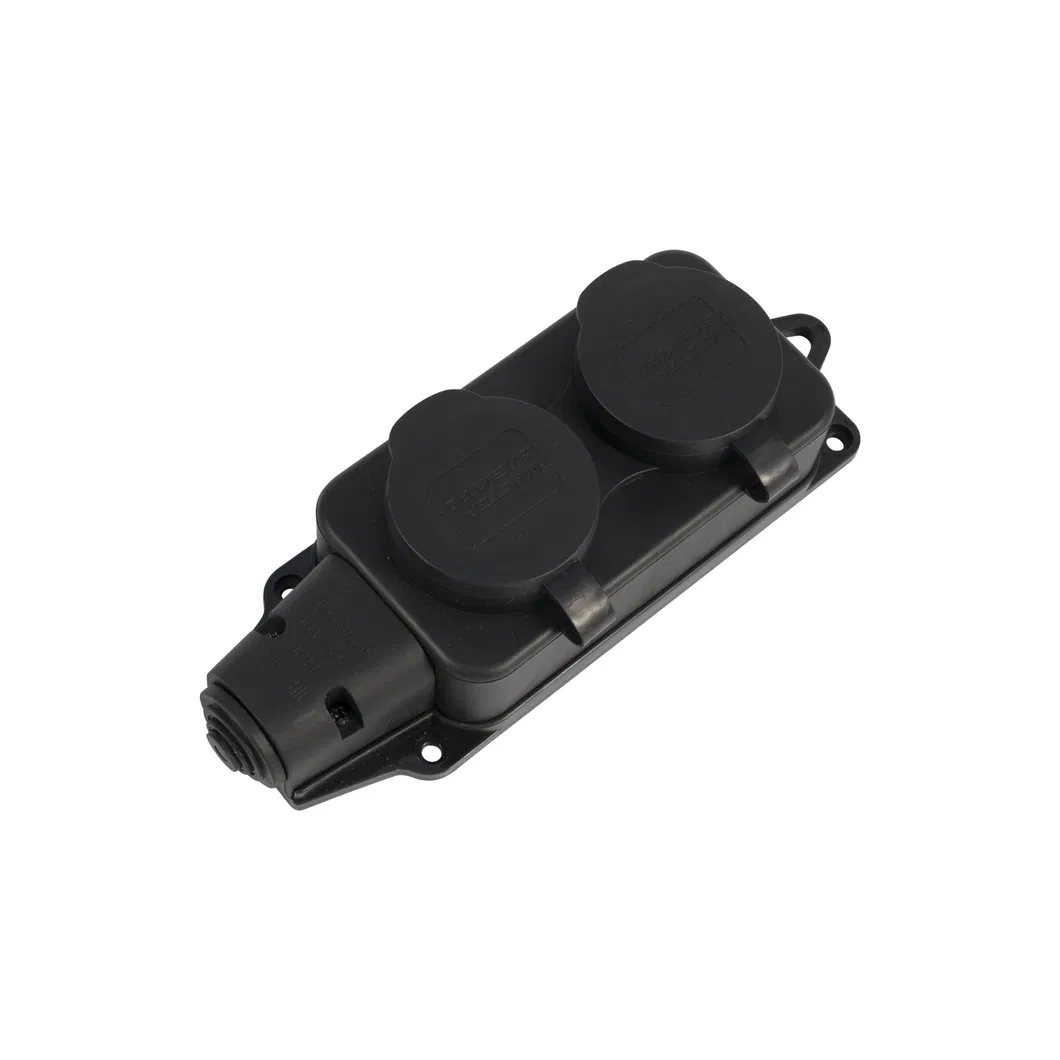 Резиновая розетка, черная, двойная, серия P6000 IP44