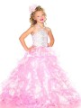 Custom Made Lovely Crystal Halter Neck Ruffled Organza Princesse Princesse Robes de mariée